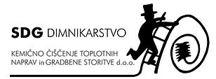 Logotip SDG dimnikarstvo, kemično čiščenje toplotnih naprav in gradbene storitve